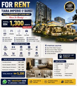 FOR RENT | TIARA IMPERIO @ BANGI 5 FOR RENT | TIARA IMPERIO @ BANGI