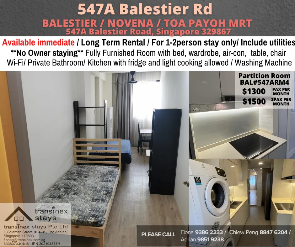 Room for Rent-at Balestier - Available Immediate 1 547A Balestier SGL EDM 2 | RoomGrabs