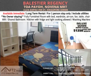 Room for rent/TOA PAYOH/ Classic room /1pax / Available Immediately