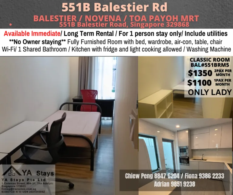 📍Condo Common Room at Balestier - Available Immediately 3 IMMEDIATELY BAL551BRM5 1000 1 pax 1 | RoomGrabs