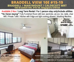 Room for rent / Braddell / Available 9 Nov