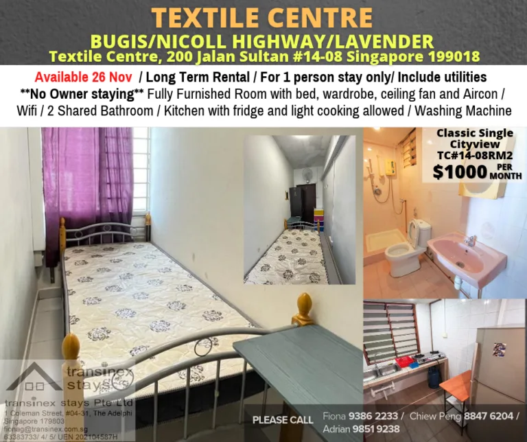 Room for rent/Beach Road/Classic room/Available 26 November 3 Aug 29 TC14 08RM2 9501 pax | RoomGrabs