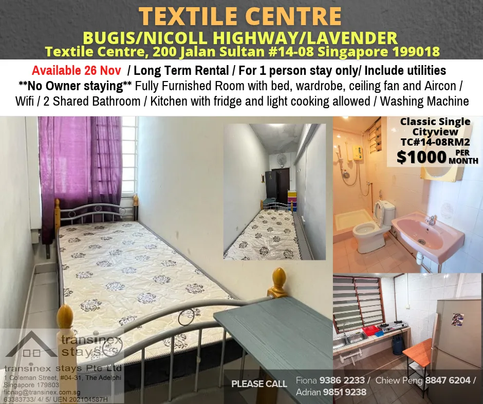 Room for rent/Beach Road/Classic room/Available 26 November 12 Aug 29 TC14 08RM2 9501 | RoomGrabs