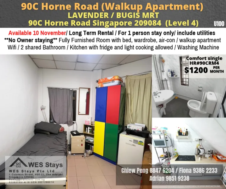Room for rent / BUGIS /Classic Room/ Available NOV 10 3 Horne Road 800 | RoomGrabs