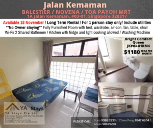 Room for rent/BALESTIER – NOVENA/Classis room/Available 18 November 5 Room for rent/BALESTIER – NOVENA/Classis room/Available 18 November